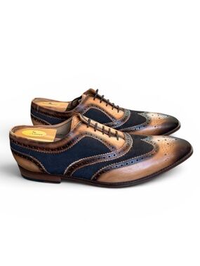 Rawls Stella Spectator Wingtip Oxford Men's 13 Tan/Brown Leather Two-Tone